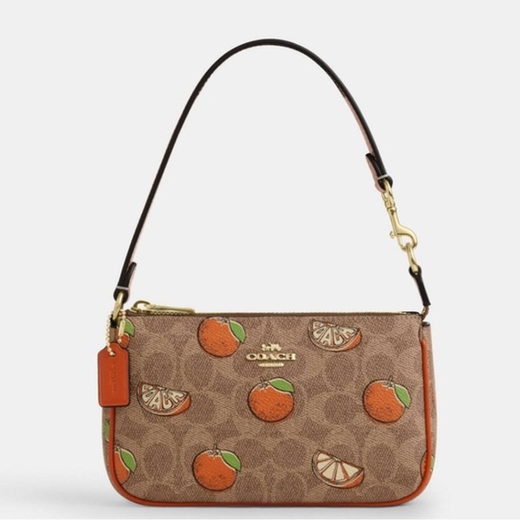 Coach Nolita 19 In Signature Canvas With Orange Print - Picture 1 of 4